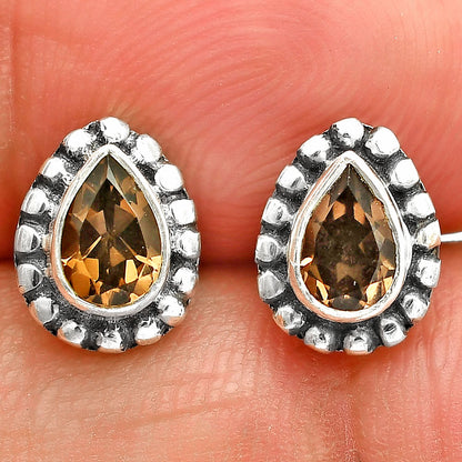 925 Sterling Silver Teardrop Gemstone Stud Earrings Jewelry for Women DGE1064 E-1121