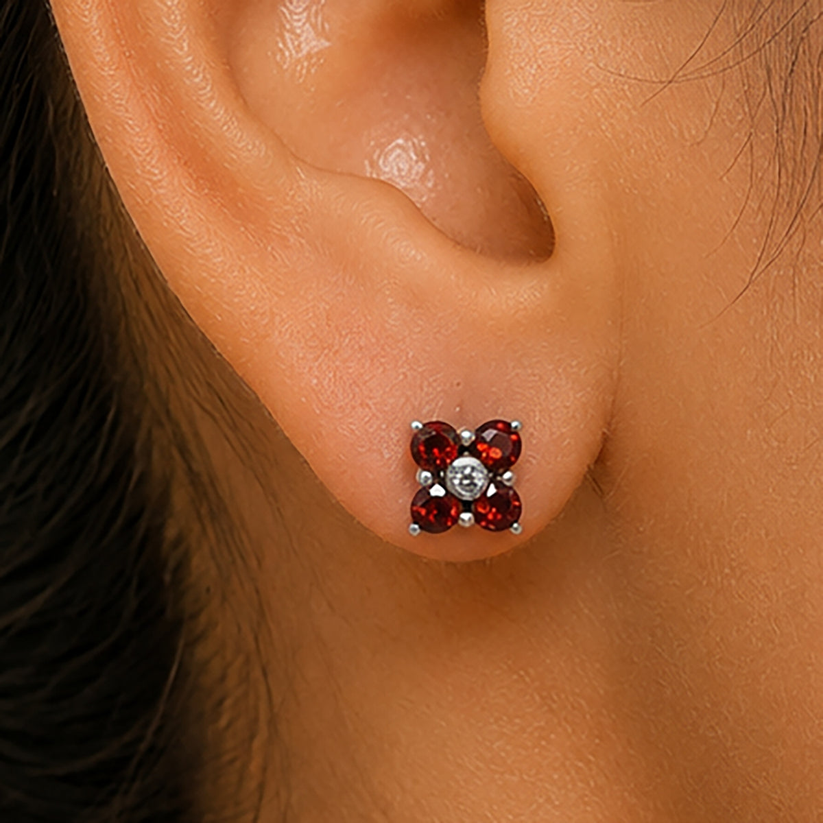 Handcrafted 925 Sterling Silver Gemstone Stud Earrings – Birthstone Gift DGE1069 E-1058