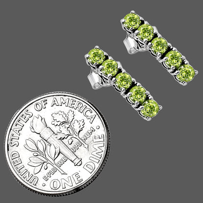 Colorful Gemstone Bar Stud Earrings – 925 Sterling Silver Jewelry Gift DGE1070 E-1063