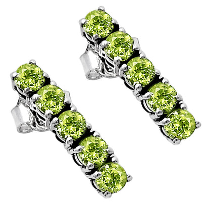 Colorful Gemstone Bar Stud Earrings – 925 Sterling Silver Jewelry Gift DGE1070 E-1063