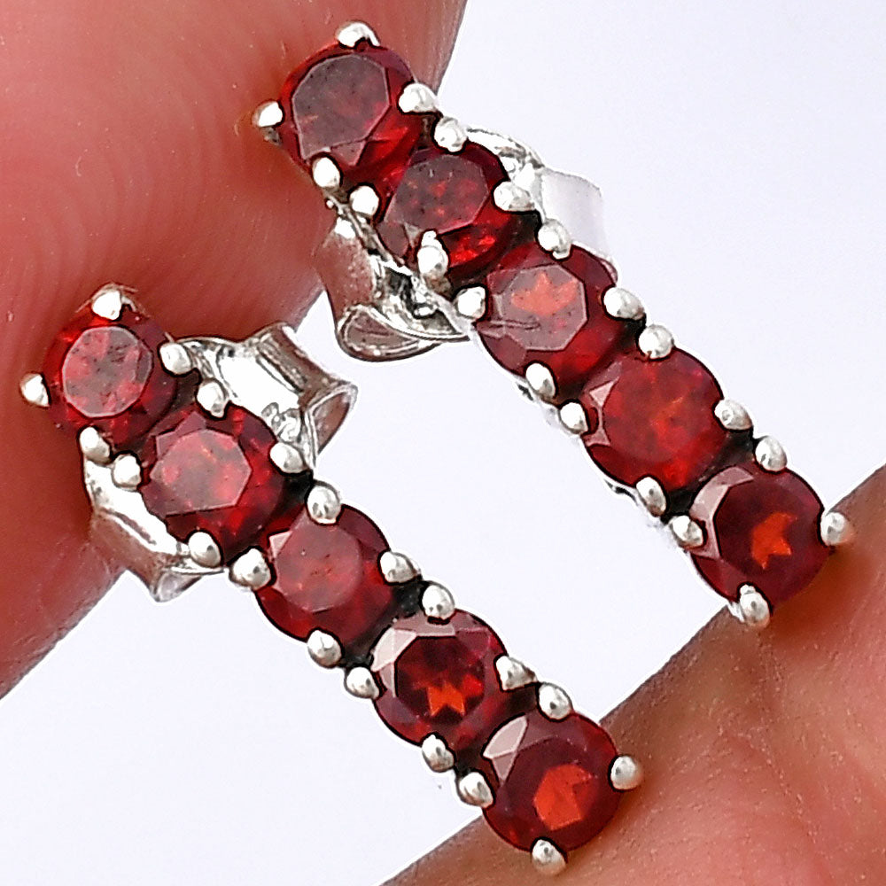 Colorful Gemstone Bar Stud Earrings – 925 Sterling Silver Jewelry Gift DGE1070 E-1063