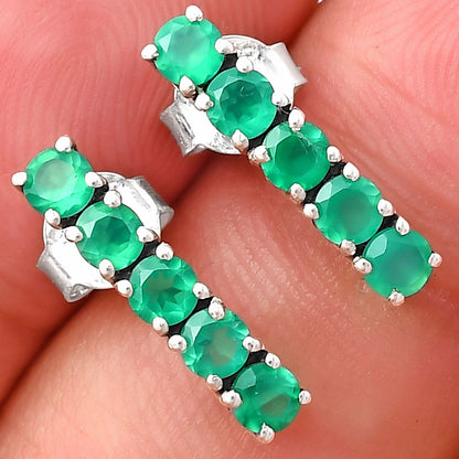 Colorful Gemstone Bar Stud Earrings – 925 Sterling Silver Jewelry Gift DGE1070 E-1063