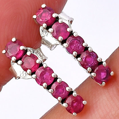 Colorful Gemstone Bar Stud Earrings – 925 Sterling Silver Jewelry Gift DGE1070 E-1063