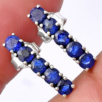 Colorful Gemstone Bar Stud Earrings – 925 Sterling Silver Jewelry Gift DGE1070 E-1063