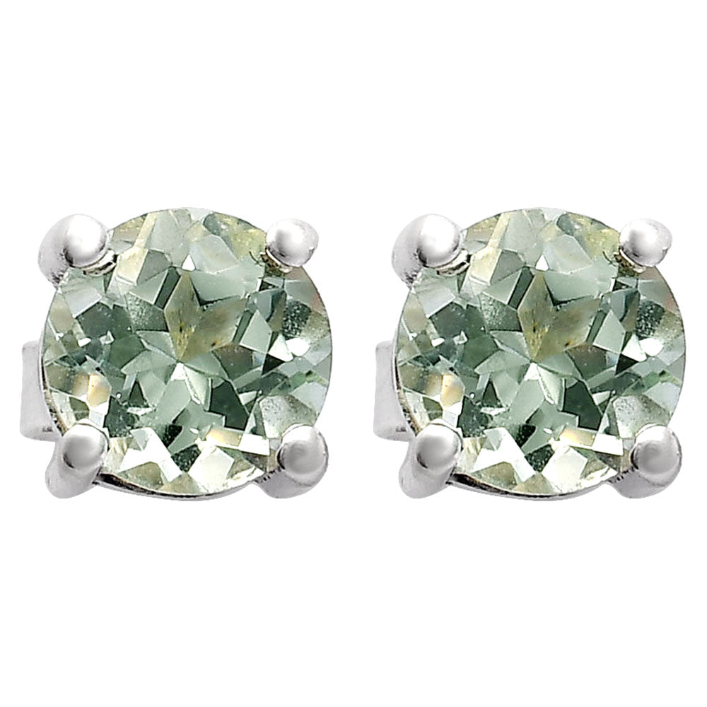 Classic Round Cut Gemstone Earrings – Peridot Amethyst Citrine Quartz DGE1072 E-1017