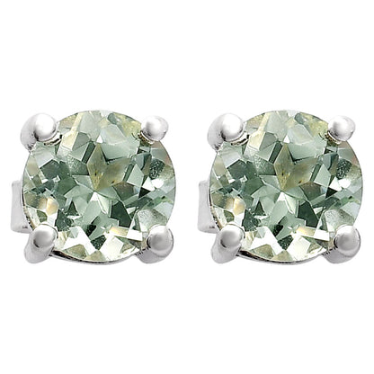 Classic Round Cut Gemstone Earrings – Peridot Amethyst Citrine Quartz DGE1072 E-1017