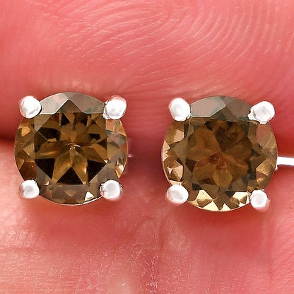 Classic Round Cut Gemstone Earrings – Peridot Amethyst Citrine Quartz DGE1072 E-1017