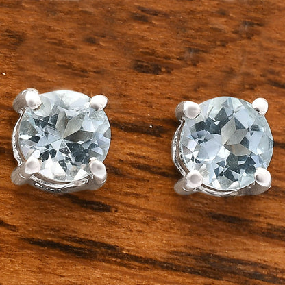 925 Sterling Silver Round Gemstone Stud Earrings – Birthstone Jewelry DGE1073 E-1017