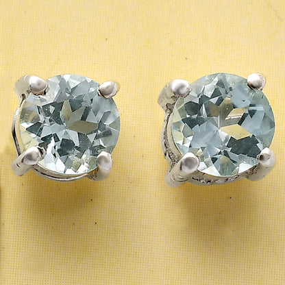 925 Sterling Silver Round Gemstone Stud Earrings – Birthstone Jewelry DGE1073 E-1017