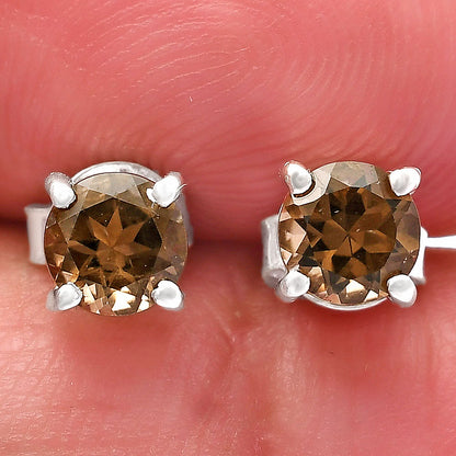 925 Sterling Silver Round Gemstone Stud Earrings – Birthstone Jewelry DGE1073 E-1017