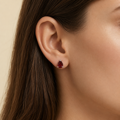 925 Sterling Silver Pear Gemstone Stud Earrings – Birthstone Jewelry DGE1074 E-1017