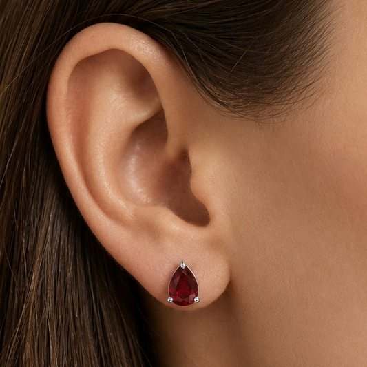 925 Sterling Silver Pear Gemstone Stud Earrings – Birthstone Jewelry DGE1074 E-1017