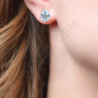 925 Sterling Silver Pear Gemstone Stud Earrings – Birthstone Jewelry DGE1074 E-1017