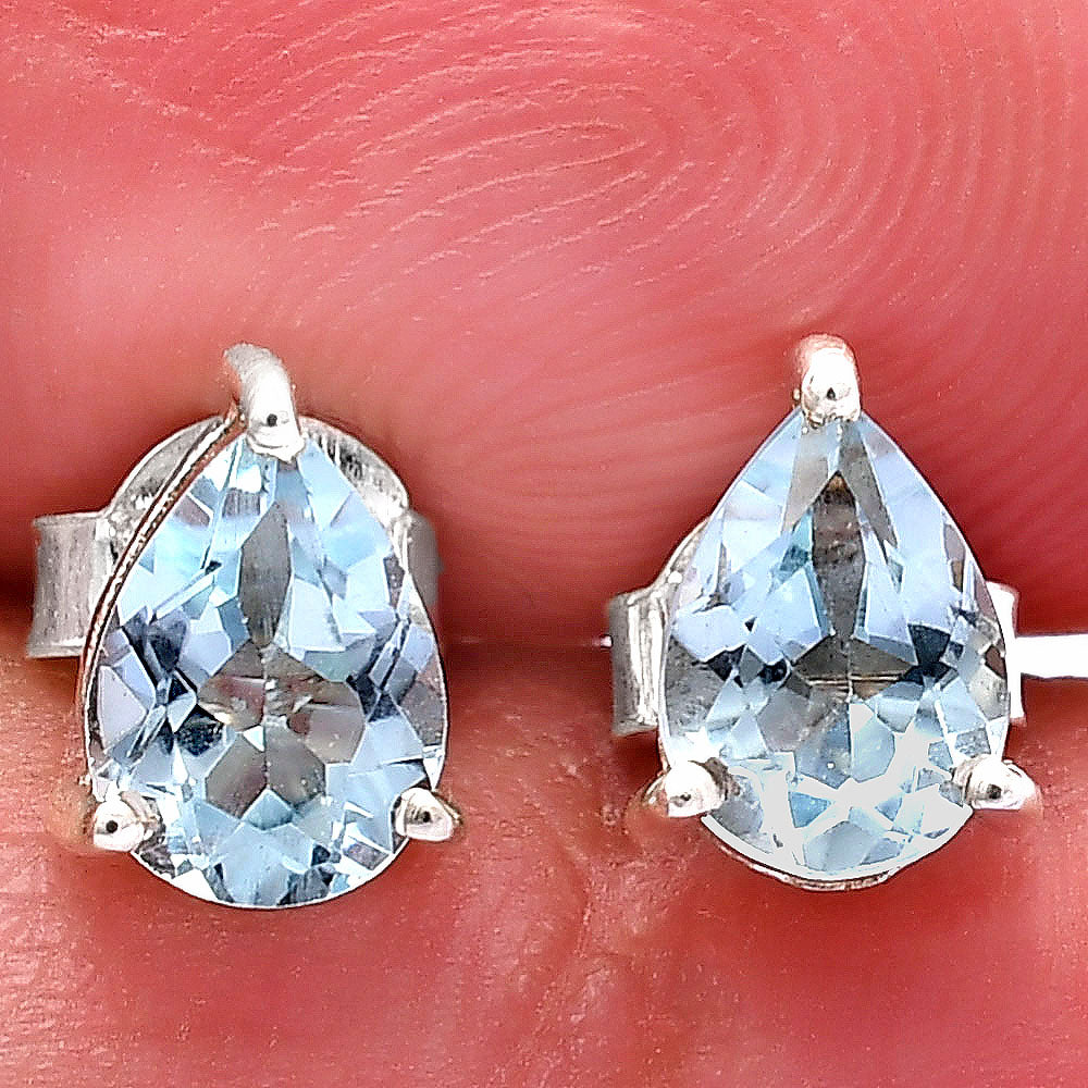 925 Sterling Silver Pear Gemstone Stud Earrings – Birthstone Jewelry DGE1074 E-1017