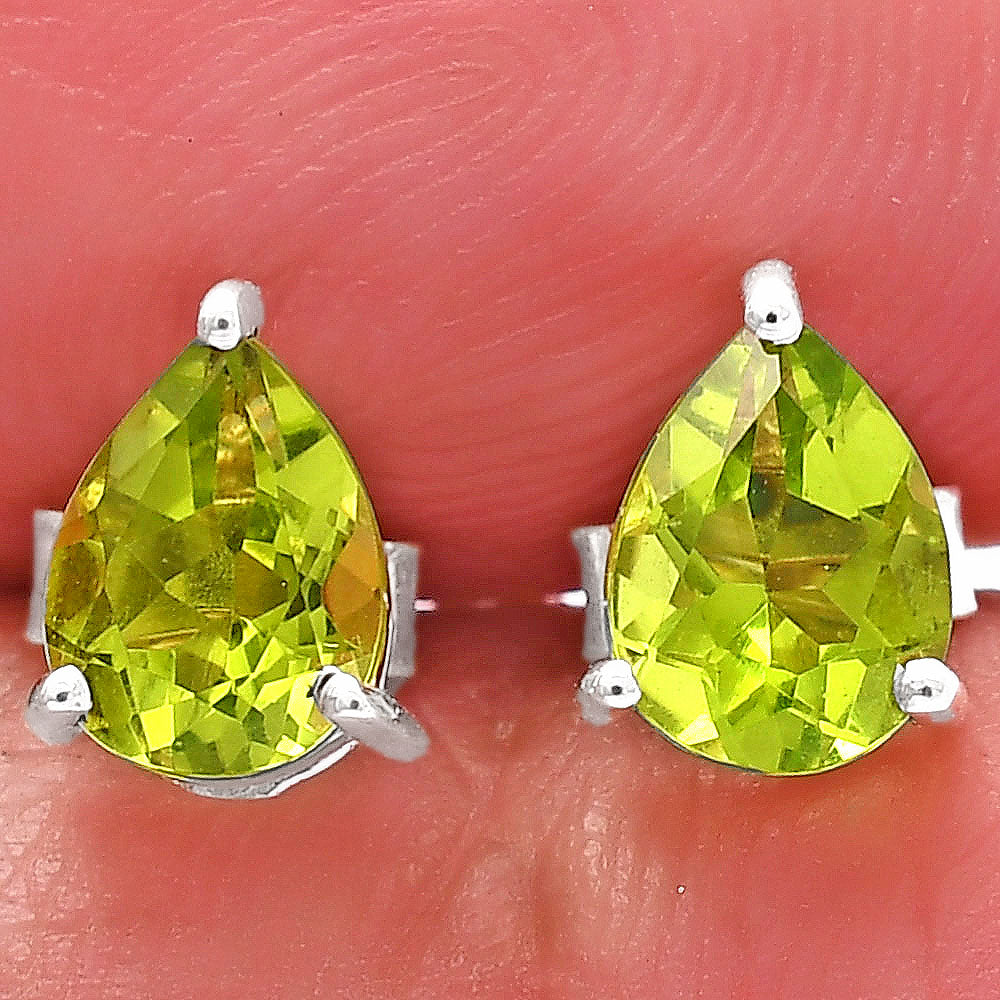 925 Sterling Silver Pear Gemstone Stud Earrings – Birthstone Jewelry DGE1074 E-1017