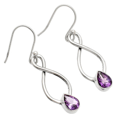 925 Sterling Silver Gemstone Dangle Earrings – Amethyst Citrine Peridot DGE1077 E-1236