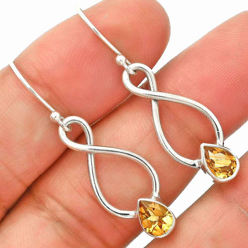 925 Sterling Silver Gemstone Dangle Earrings – Amethyst Citrine Peridot DGE1077 E-1236