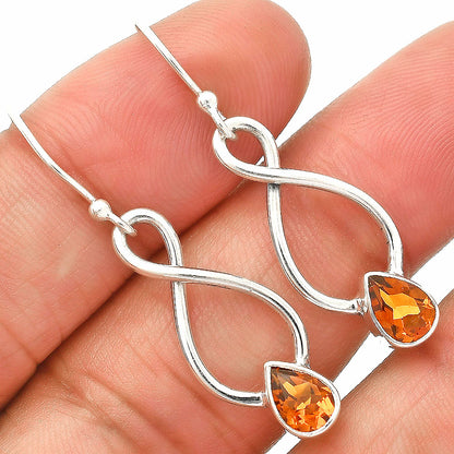 925 Sterling Silver Gemstone Dangle Earrings – Amethyst Citrine Peridot DGE1077 E-1236