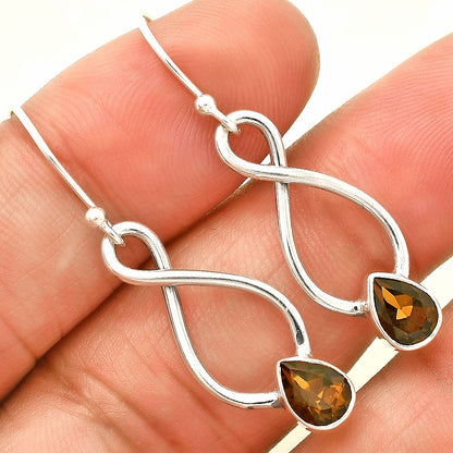 925 Sterling Silver Gemstone Dangle Earrings – Amethyst Citrine Peridot DGE1077 E-1236