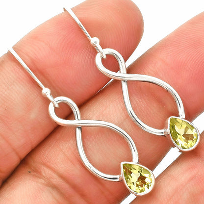 925 Sterling Silver Gemstone Dangle Earrings – Amethyst Citrine Peridot DGE1077 E-1236