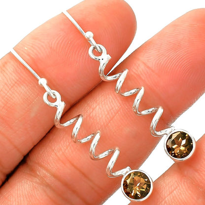 Artisan 925 Silver Gemstone Dangle Earrings – Citrine Topaz Peridot DGE1078 E-1047