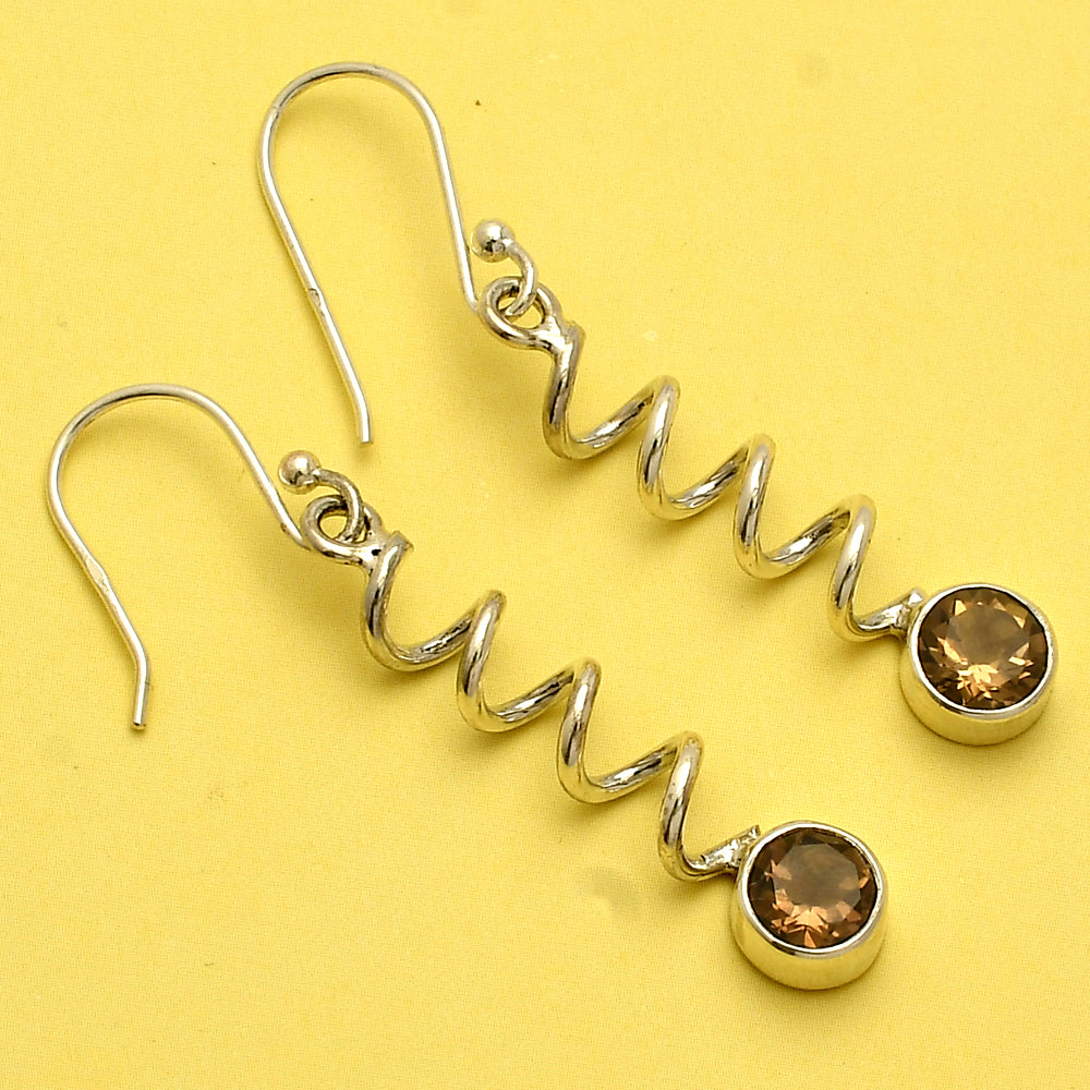 Artisan 925 Silver Gemstone Dangle Earrings – Citrine Topaz Peridot DGE1078 E-1047