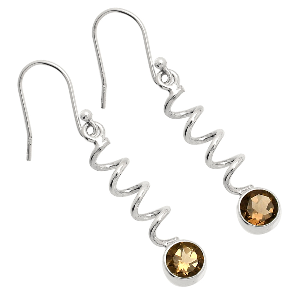 Artisan 925 Silver Gemstone Dangle Earrings – Citrine Topaz Peridot DGE1078 E-1047