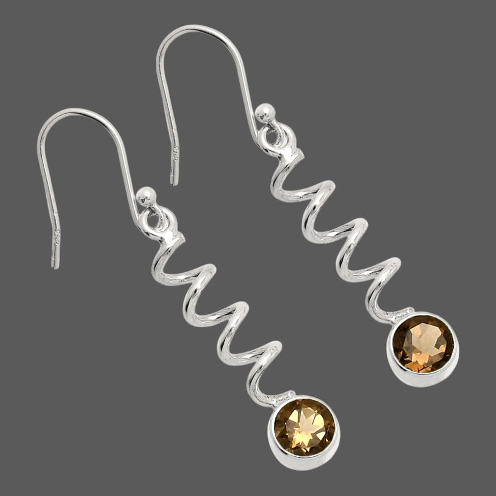 Artisan 925 Silver Gemstone Dangle Earrings – Citrine Topaz Peridot DGE1078 E-1047