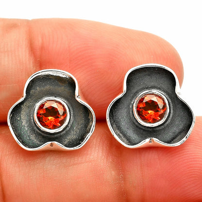 Handmade 925 Silver Stud Earrings with Birthstones | Minimal Jewelry DGE1081 E-1247