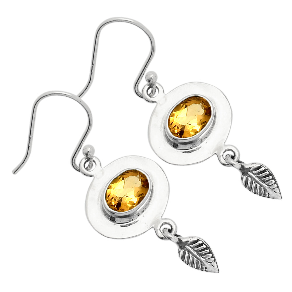 Multi Gemstone Leaf Earrings in 925 Sterling Silver | Handmade Gift DGE1082 E-1230