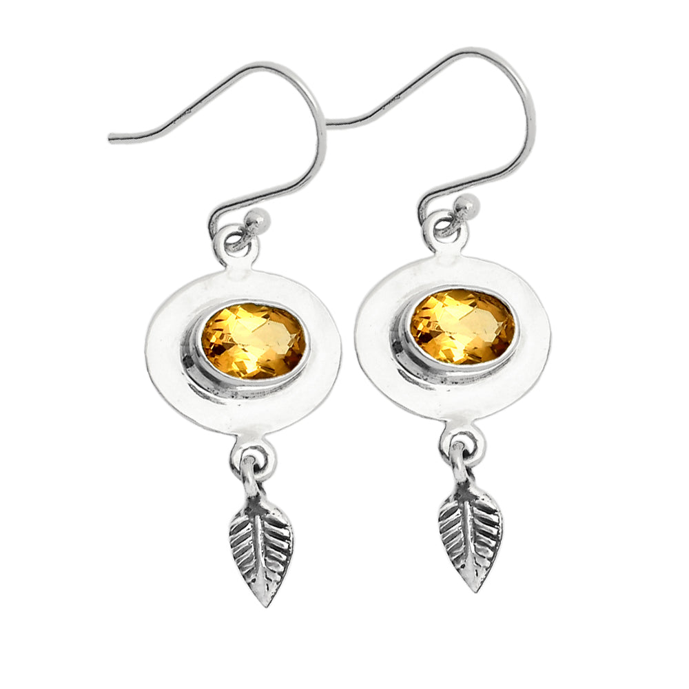 Multi Gemstone Leaf Earrings in 925 Sterling Silver | Handmade Gift DGE1082 E-1230