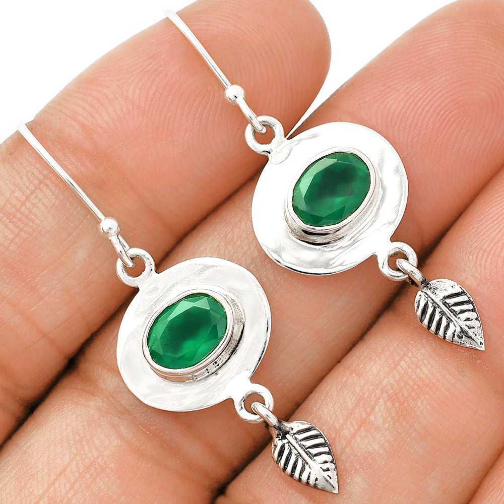 Multi Gemstone Leaf Earrings in 925 Sterling Silver | Handmade Gift DGE1082 E-1230