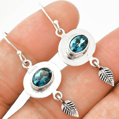 Multi Gemstone Leaf Earrings in 925 Sterling Silver | Handmade Gift DGE1082 E-1230