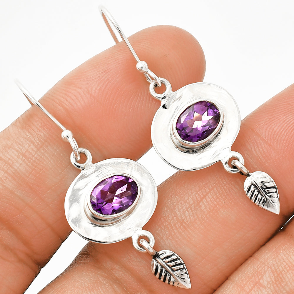 Multi Gemstone Leaf Earrings in 925 Sterling Silver | Handmade Gift DGE1082 E-1230