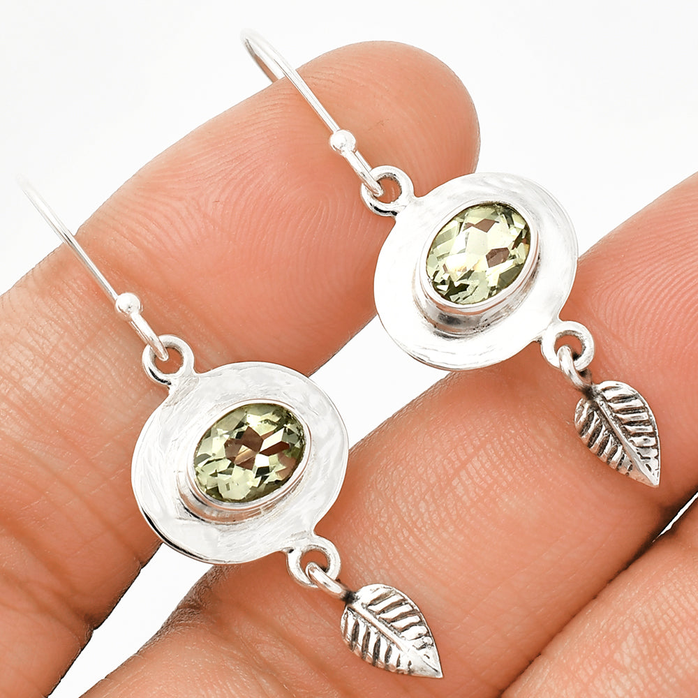 Multi Gemstone Leaf Earrings in 925 Sterling Silver | Handmade Gift DGE1082 E-1230