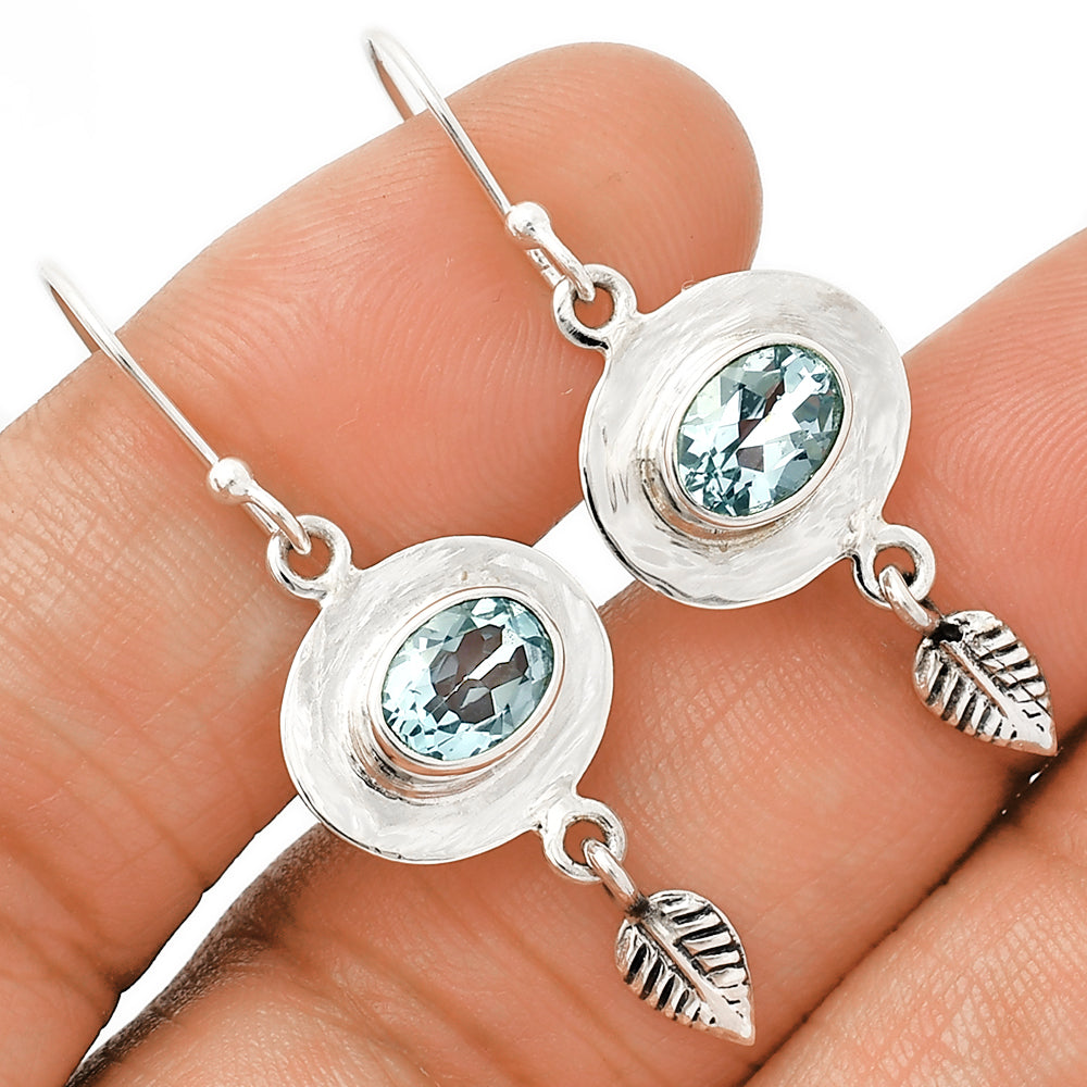 Multi Gemstone Leaf Earrings in 925 Sterling Silver | Handmade Gift DGE1082 E-1230