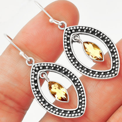 925 Silver Marquise Shape Gemstone Dangle Earrings | Boho Drop Jewelry DGE1083 E-1088