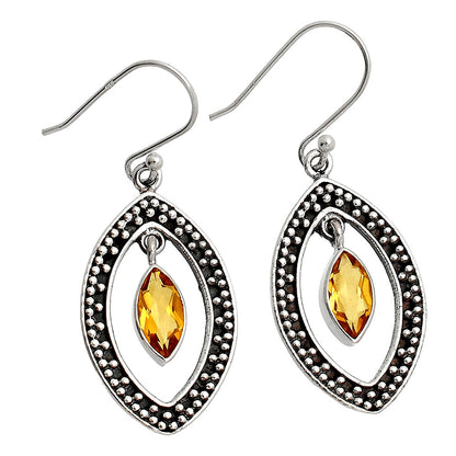 925 Silver Marquise Shape Gemstone Dangle Earrings | Boho Drop Jewelry DGE1083 E-1088