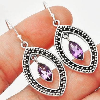 925 Silver Marquise Shape Gemstone Dangle Earrings | Boho Drop Jewelry DGE1083 E-1088