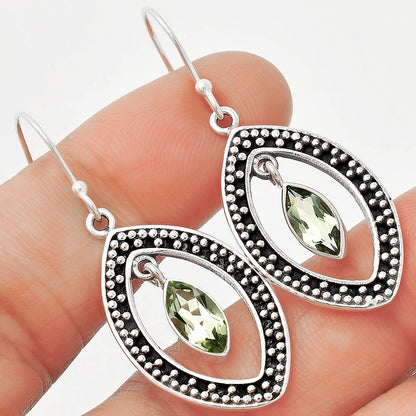925 Silver Marquise Shape Gemstone Dangle Earrings | Boho Drop Jewelry DGE1083 E-1088