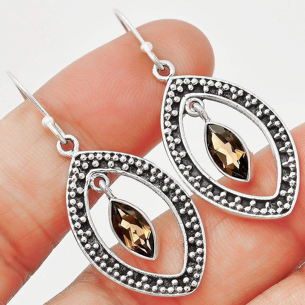 925 Silver Marquise Shape Gemstone Dangle Earrings | Boho Drop Jewelry DGE1083 E-1088