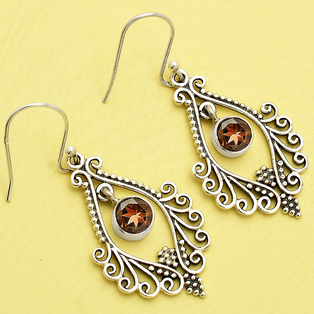 925 Sterling Silver Multi-Gemstone Filigree Dangle Earrings Wholesale DGE1084 E-1075