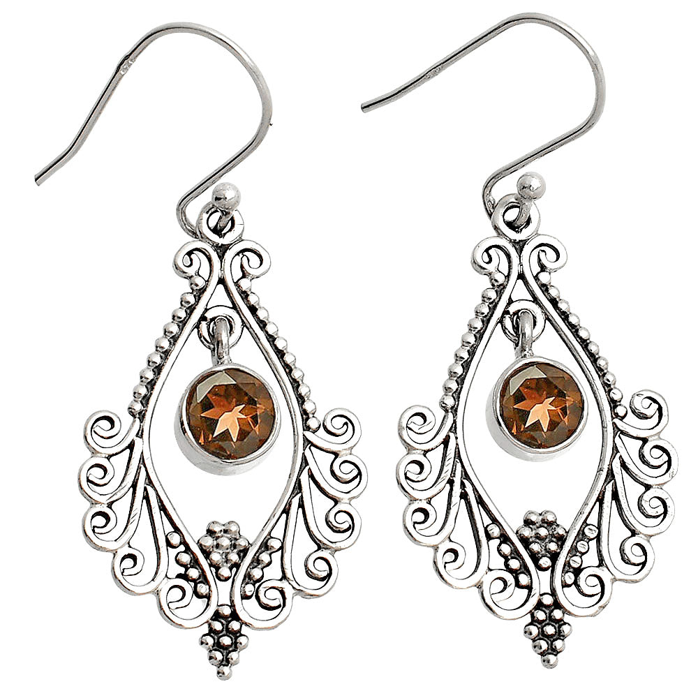 925 Sterling Silver Multi-Gemstone Filigree Dangle Earrings Wholesale DGE1084 E-1075