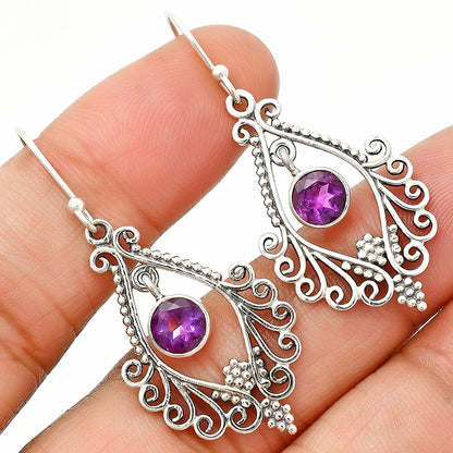 925 Sterling Silver Multi-Gemstone Filigree Dangle Earrings Wholesale DGE1084 E-1075