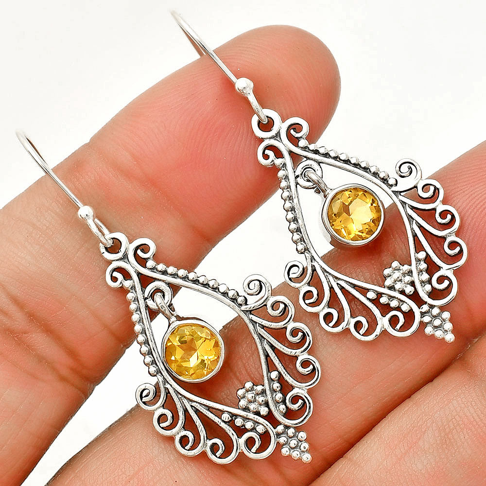 925 Sterling Silver Multi-Gemstone Filigree Dangle Earrings Wholesale DGE1084 E-1075