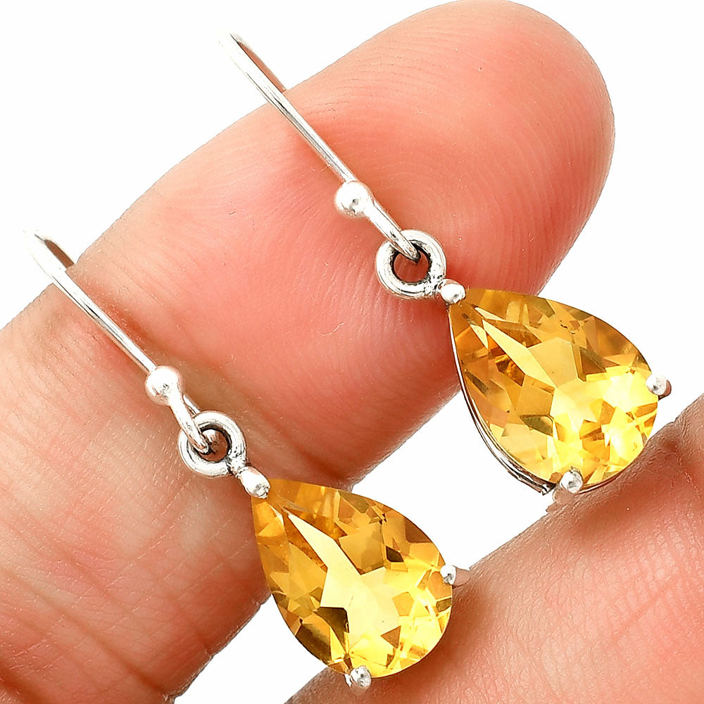 Handmade Silver Teardrop Earrings with Colorful Gemstones by Desiregem DGE1085 E-1021