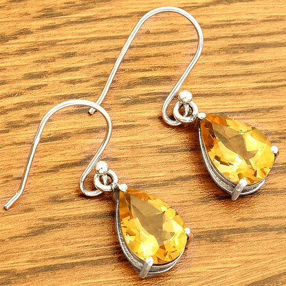 Handmade Silver Teardrop Earrings with Colorful Gemstones by Desiregem DGE1085 E-1021