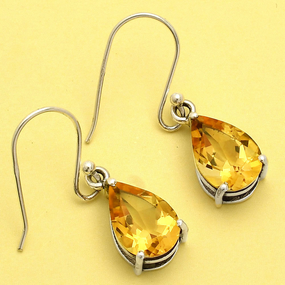 Handmade Silver Teardrop Earrings with Colorful Gemstones by Desiregem DGE1085 E-1021