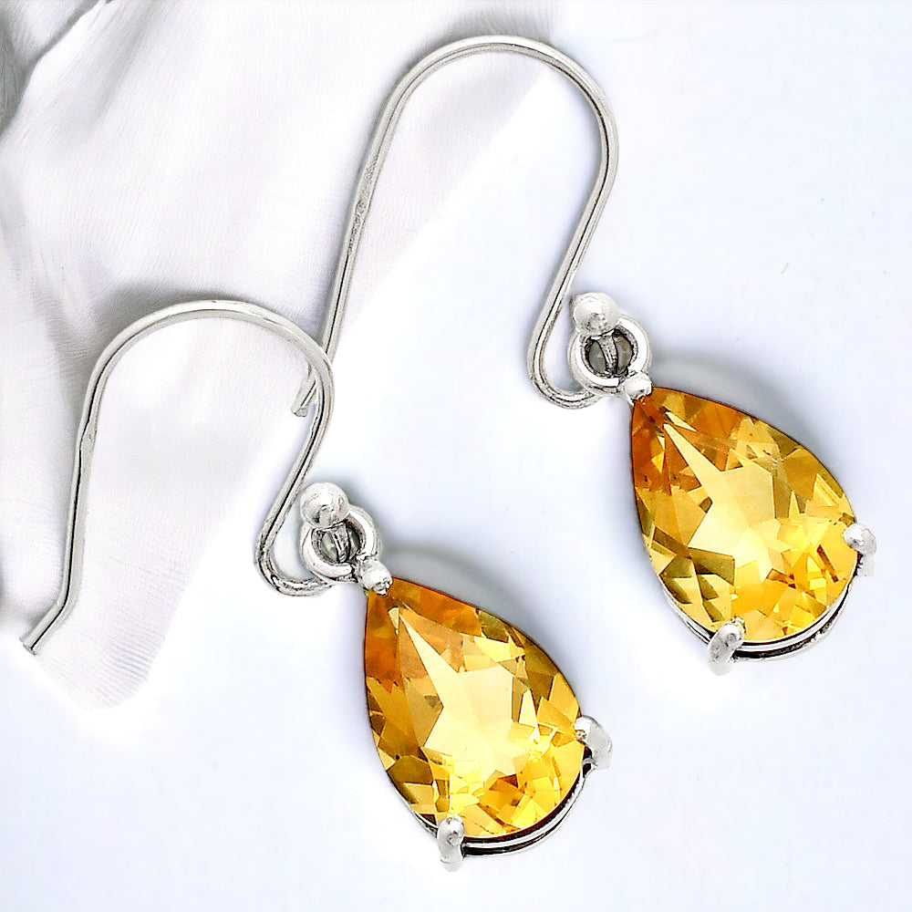 Handmade Silver Teardrop Earrings with Colorful Gemstones by Desiregem DGE1085 E-1021