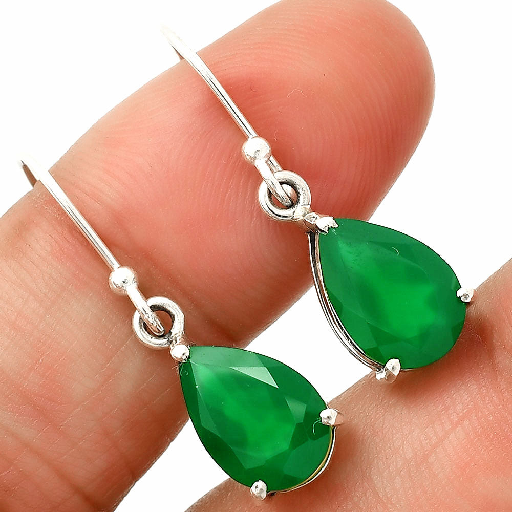 Handmade Silver Teardrop Earrings with Colorful Gemstones by Desiregem DGE1085 E-1021